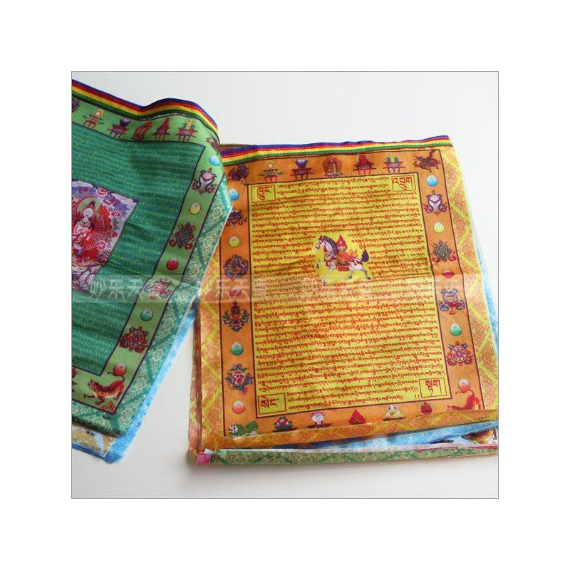 Tibetan Buddhist Bön Flaggor Sutra Banderoll Innehålla 10 Flaggor Tibet Stil Dekorativ Flagga Total
