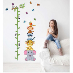 Söt Tiger Djur Stack Höjd Mäta Vägg Klistermärken Dekal Barn Lim Vil Tapet Mural Bebis Flicka Pojke