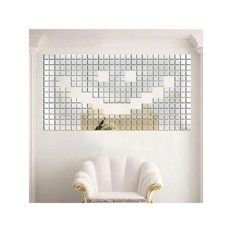Mode 100pcs 2x2cm Bling Bling Akryl 3d Vägg Sticker Mosaik Spegel Effekt Soffa Rum Hem Dekor Diy