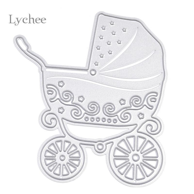 Bebis Sittvagn Metall Skärande Dies Schabloner Diy Scrapbooking Dekorativ ägling Mapp Kostym Papper