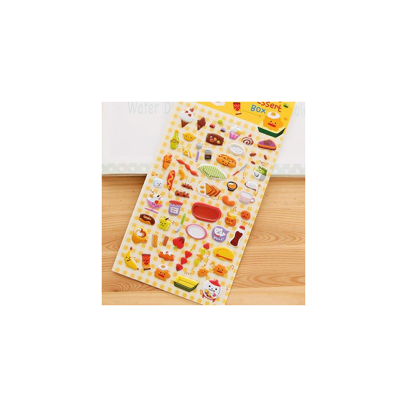Sst X 1 Ark 39 Snacks Mat 39 Tecknad Serie Barn Leksaker 3d Sticker Diy Söt Dagbok Dekoration Scrapbooking