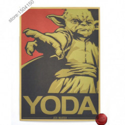 Film Affisch Vägg Klistermärken Yoda Stjärna Wars Veteran Kraft Papper Affisch Retro Nostalgi 42 X30cm
