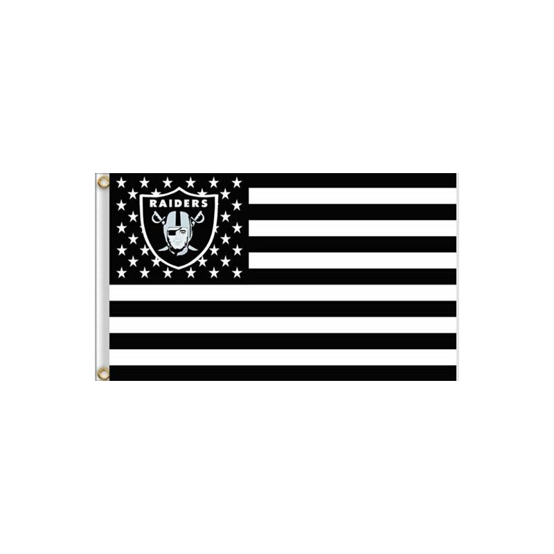 Oss Ränder Oakland Raiders Flagga Nfl Baner Vanlig Utskrift 90x150cm