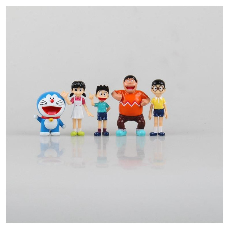 5pcs Uppsättning Anime Tecknad Serie Söt Doraemon Pvc Handling Figur Samlarpos Trunc Modell Leksak