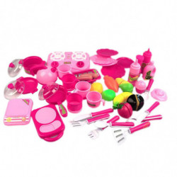 40pcs Uppsättning Kök Leksaker Rosa Kök Mat Matlagning Roll Spela Låtsas Leksak Flickor Bebis Barn
