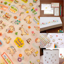 Härlig 6 Ark Katt Papper Klistermärken För Dagbok Scrapbook Bok Vägg Foto Dekor Hud Diy X Tecknad