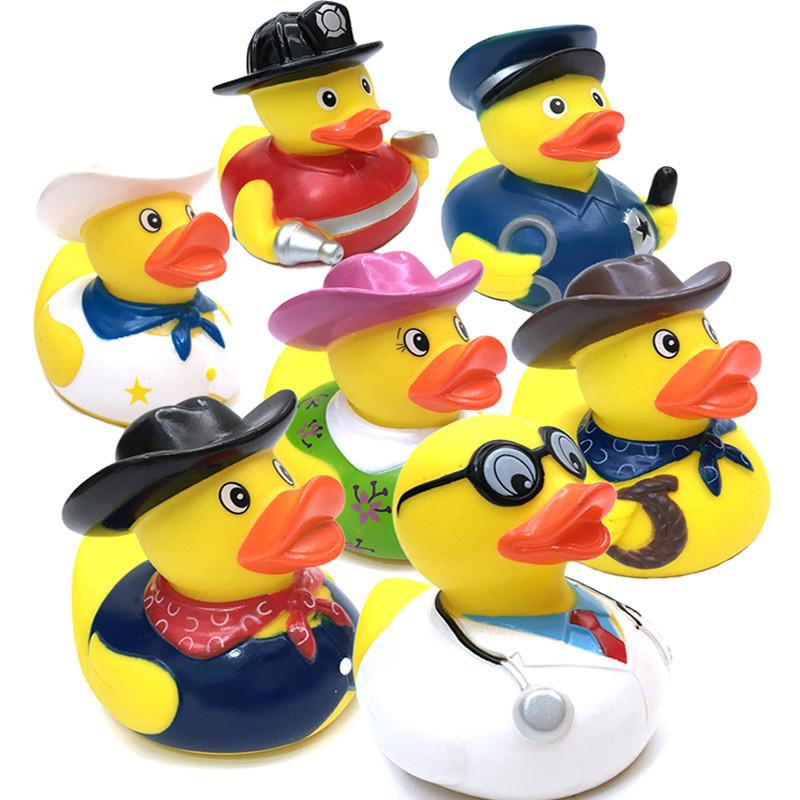 1 St Barn Plast Bad Leksaker Anka Flytande Gul Gummi Ducks Bebis Dusch Mini Badrum Leksaker Gul Dekorationer
