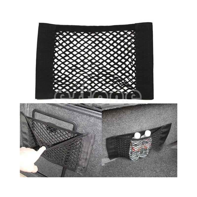 1 St Bil Tillbaka Bak Trunk Sittplats Elastisk Sträng Netto Maska Lagring Väska Ficka Bur