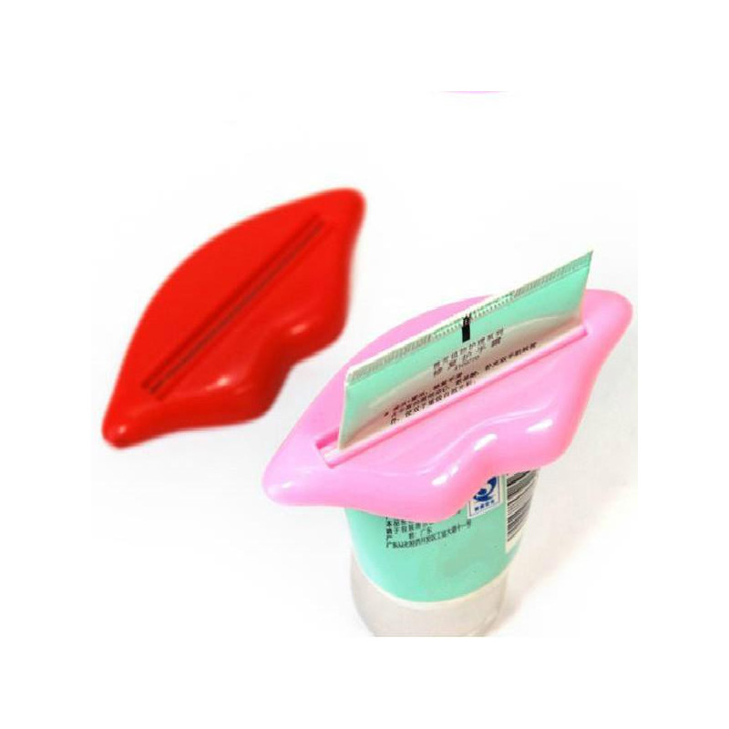 2pcs Massa Sexig Läpp Kyss Badrum Rör Dispenser Tandkräm Essnings Tandkräm Rör Essnings