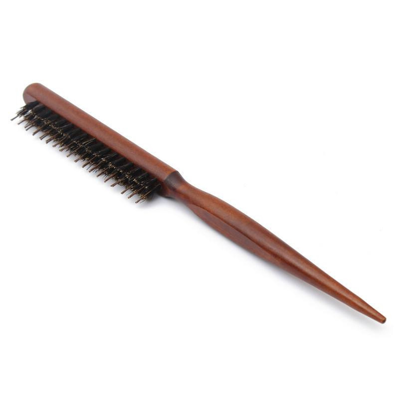 Varumärke Hög Standard Trä Hantera Naturlig Vildsvin Borst Hår Borsta Fluffig Hårkam Sering Barberare