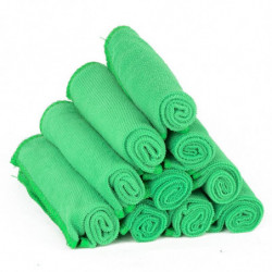 10 St Grön Microfiber Tvätta Rengöring Handdukar Mjuk Bil Rengöring Duster Dukar 30x30 Cm