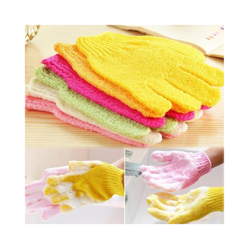 Mode Slumpmässig Färg Dusch Exfoliating Tvätta Hud Spa Skum Massage Scrubber Badning Handskar