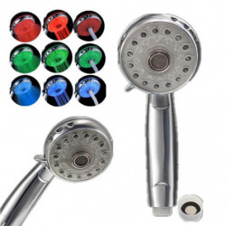 Justerbar 3 Läge 3 Färg Led Dusch Huvud Temperatur Sensor Rgb Bad Sinkler Badrum Odukt