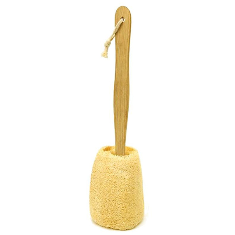 Trä Hanteras Naturlig Svamp Luffa Tillbaka Scrubber Borsta Bad Lång Nå Dusch Borsta