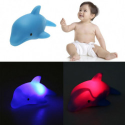 1 St Blå Söt Bebis Barn Härlig Leksak Bad Led Delfin Ljus Lampa Färgrik Blinkande Skiftande Ptsp