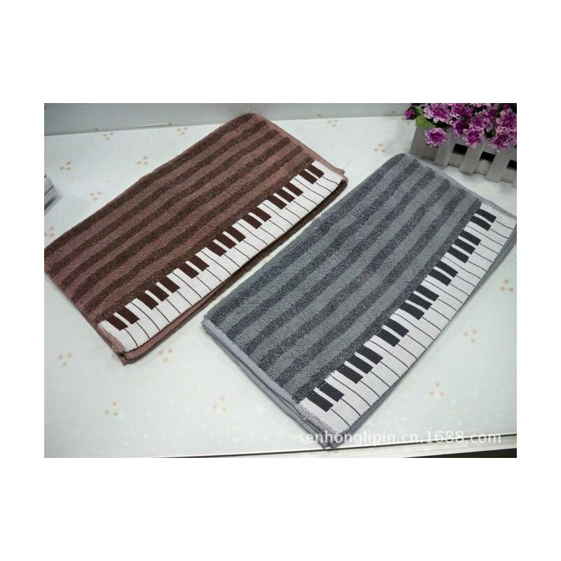 1 Bit Bomull Förtjockning Sporter Mjuk Absorberande Strand Piano Tangentbord älskande Kreativ Handduk