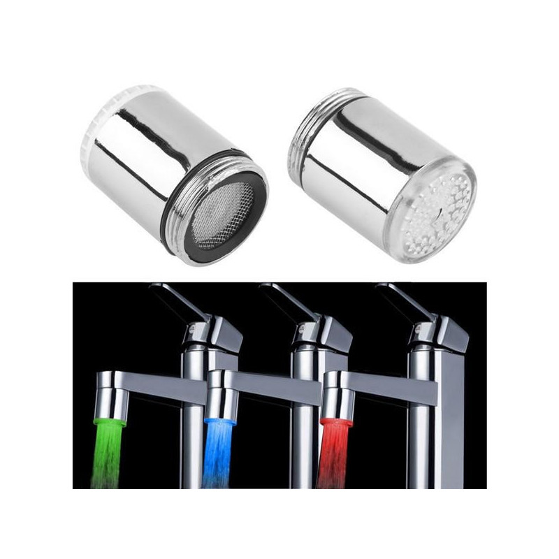 1 St Led Ljus Vatten Kran Knacka Beger Sig Temperatur Sensor Rgb Glöd Dusch Strömma Badrum Kran 3 Färg