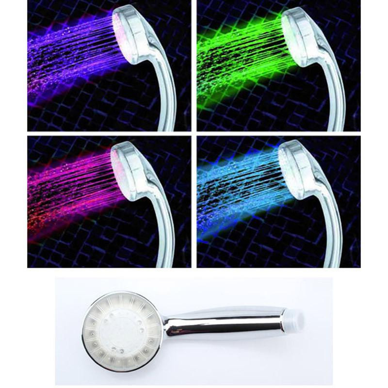 1 St 7 Färg Led Dusch Huvud Kran Vatten Nuvarande Energi Led Vattenbesparande Hälsa Vård Dusch Beger