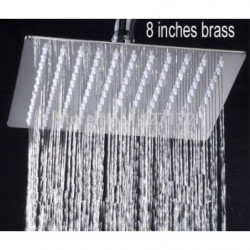 Modern Badrum Vägg Monterad Krom Mässing Fyrkant Regn Dusch Huvud 8 Inch Dusch Suta