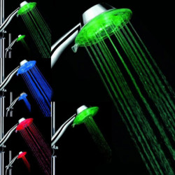 Led Dusch Huvud Pommeau Sköljning Badrum Vatten Glöd Färgrik Led Dusch Huvud Med Temperatur Sensor