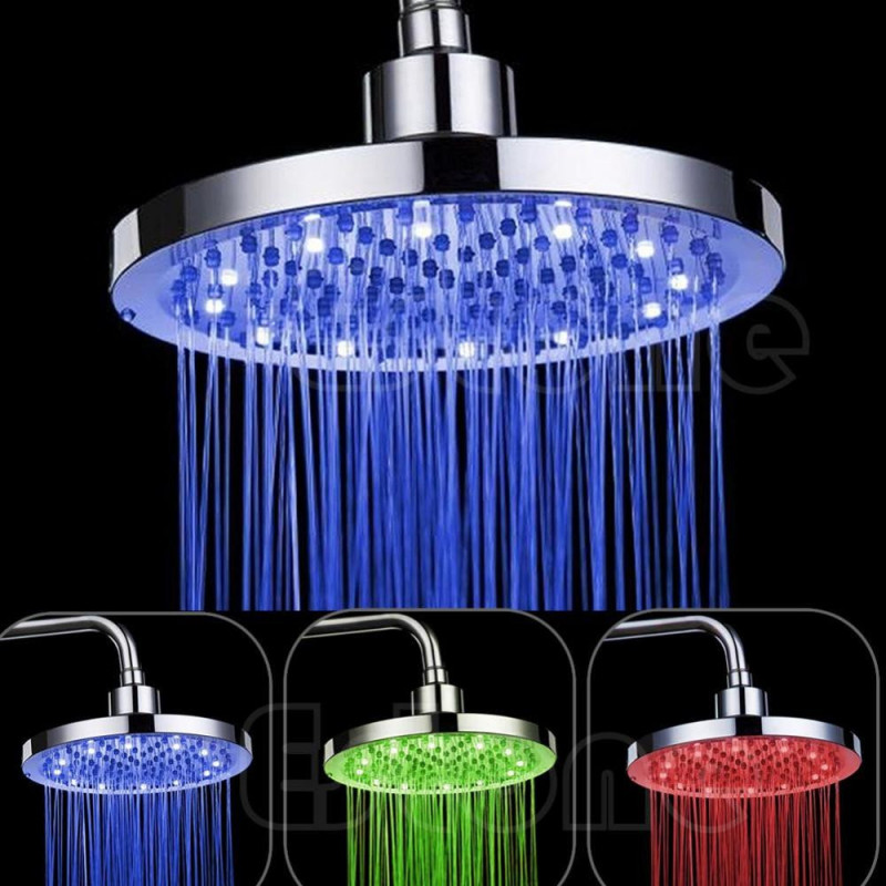 8 Inch Tum Runda Regn Rost Stål Badrum Rgb Led Ljus Dusch Heady102