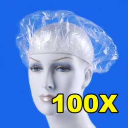 100pcs Packa Disponibel Hatt Hotell Engångs Elastisk Dusch Badning Keps Klar Hår Salong Badrum Odukter