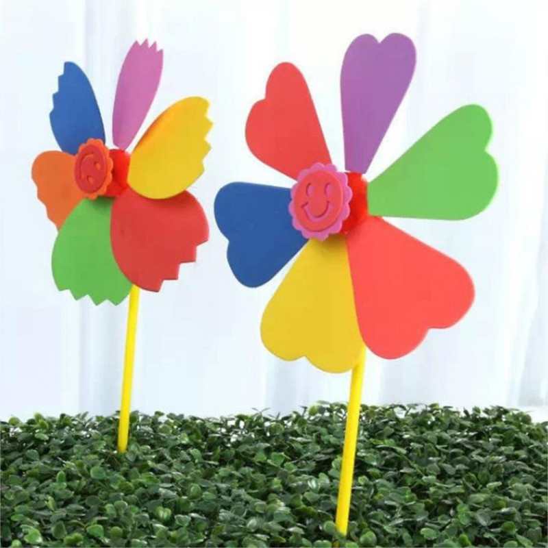 Slumpmässig 1 Bit Färgrik Väderkvarn Leksak Bebis Pojke Flicka Väderkvarn Diy Plast Leksak Unge Klassisk