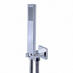 Mässing Fyrkant Krom Hand Held Dusch Huvud Med Vägg Connector 1 5m Slang Uppsättning Vatten Sparande