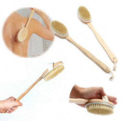 Highend Naturlig Naturlig Lång Trä Borst Kropp Borsta Massager Bad Dusch Tillbaka Spa Scrubber