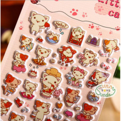 Sst X 1 Ark 39 Liten Katt 39 Tecknad Serie Barn Leksaker 3d Sticker Diy Söt Dagbok Dekoration Scrapbooking