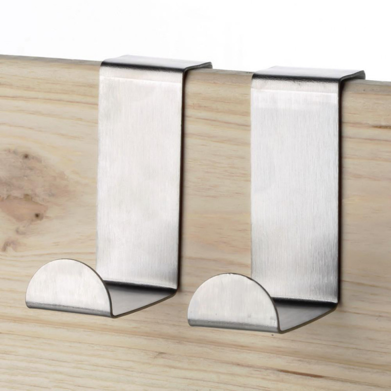 2pcs Rost Stål Kök Skåp Dra Krokar Kök Skåp Dra Handduk Kläder Grytkrok Kläder Galge Hållare