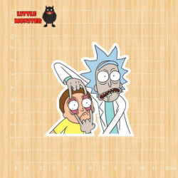 Västra Animation Klotter Stack Och Morty Dekal Anteckningsbok Kylskåp Skateboard Vagn Fall Ryggsäck