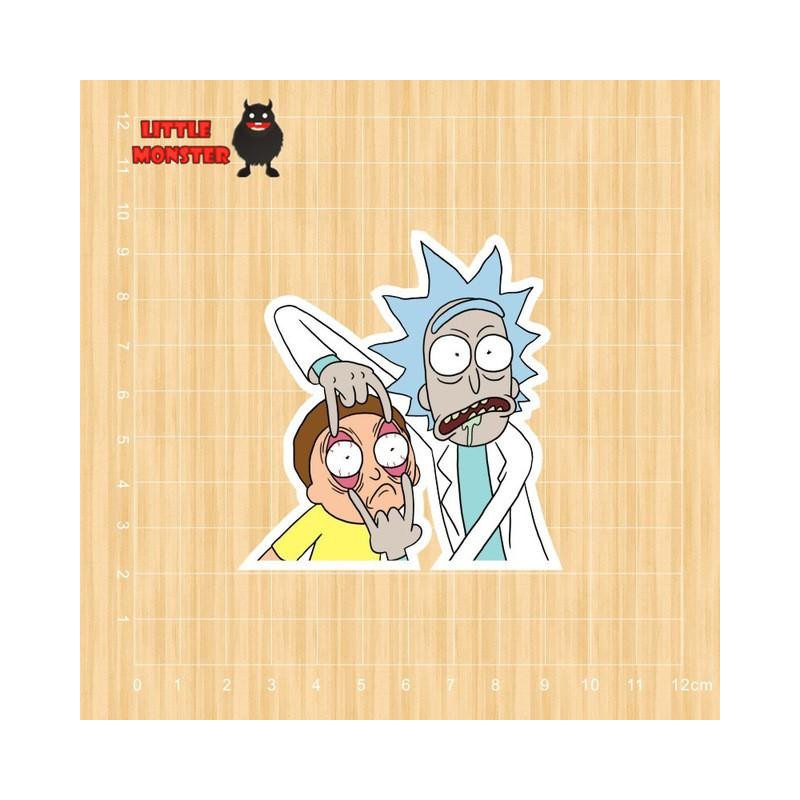 Västra Animation Klotter Stack Och Morty Dekal Anteckningsbok Kylskåp Skateboard Vagn Fall Ryggsäck