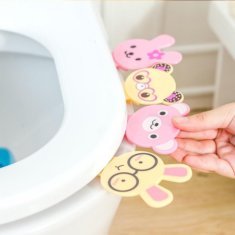 Tecknad Serie Djur Stor Grön Plast Händer Smutsig Toalett Omslag Sittplats Flip Uncovery Pp Toalett