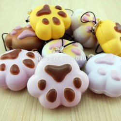 Söt Mjuk Tecknad Serie Squishy Bröd Valp Fotavtryck Samlar Unge Leksak