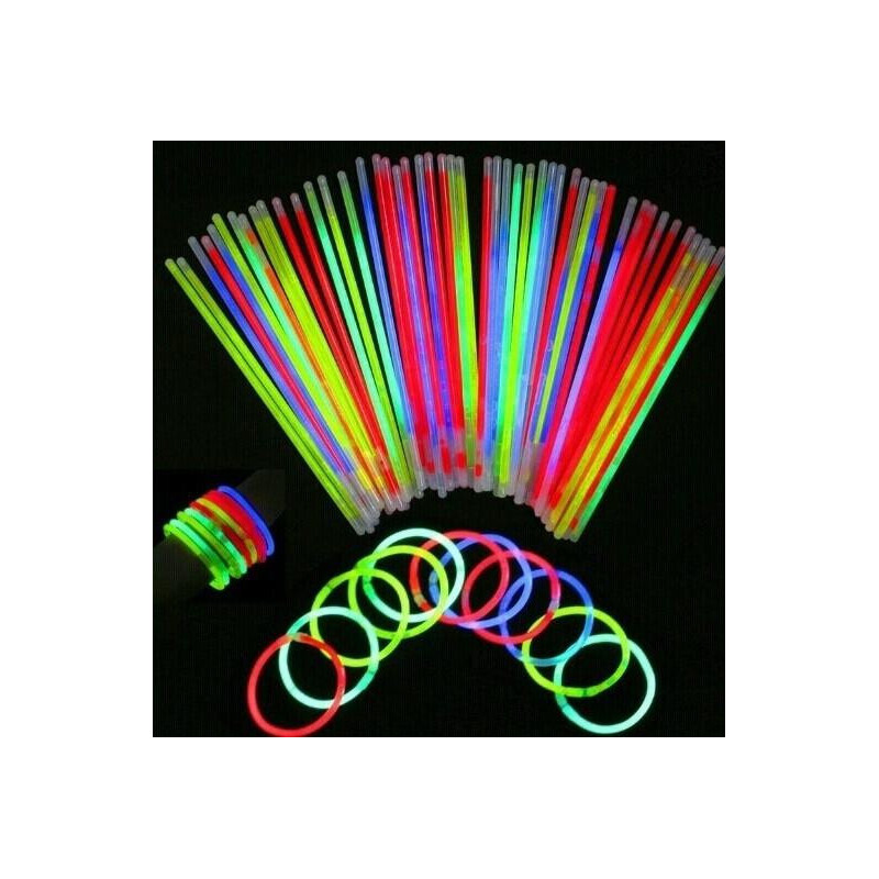 50 St Glöd Pinnar Armband Halsband Fest Fluorescerande Neon Färger Jul Fest Bröllop Dekal Jul Bröllop