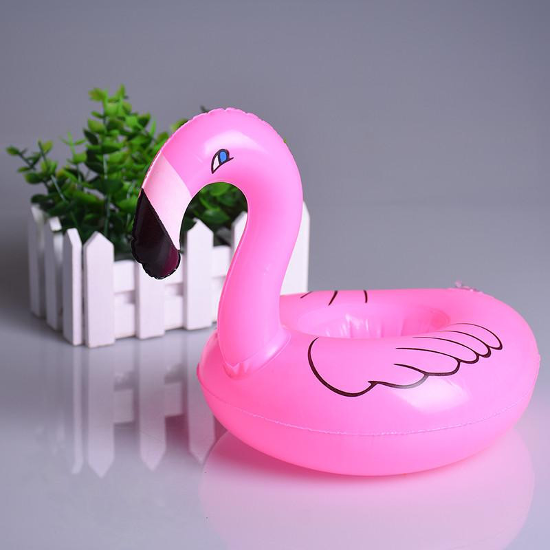 1 St Mini Flamingo Flytande Uppblåsbar Dryck Kan Cell Telefon Hållare Stå Slå Samman Simning Bad