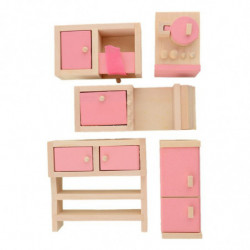 Trä Docka Furniturekitchen Hus Möbel Leksaker Dockhus Miniatyr För Barn Spela Leksak