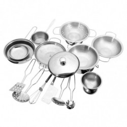 Rost Stål Kök Matlagning Husgeråd Kastruller Pans Mat Miniatyr Kök Kock Verktyg Simulering Spela