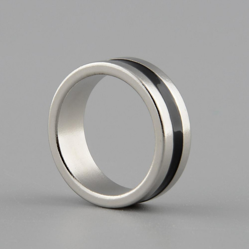 Inre Dia 19mm Storlek M Stark Magnetisk Magi Ringa Silver Black Mynt Finger Trollkarl Lura Rekvisita
