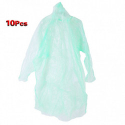 Fjs 10 St Disponibel Hooded Poncho Nödsituation Regnkappa Vuxen Resa