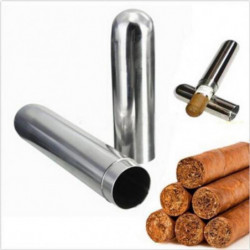 1 St Rost Stål Cigarr Rör Lagring Fall Bärbar Tobak Cigaretter Hållare För Cigarr Tillbehör 17x2cm