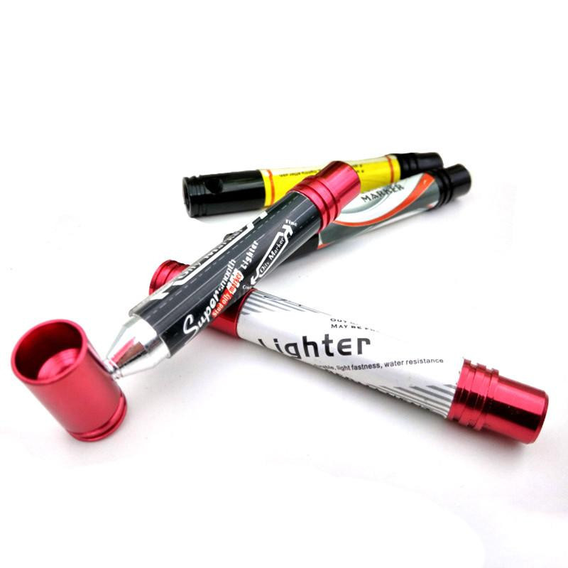 1 St Smok Kreativ Markör Penna Metall Rökning Rör Tobak Rör Vattenpipa Rör Bärbar Rör Narguile