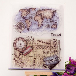 Ezlife Global Karta Transparent Klar Silikon Stämplar För Diy Scrapbooking Kort Tillverkning Barn Roligt