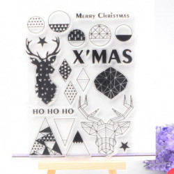 Klar Stämpel Scrapbook Diy Foto Kort Gummi Stämpel Täta Stämpel Glad Jul Rådjur Transparent Silikon