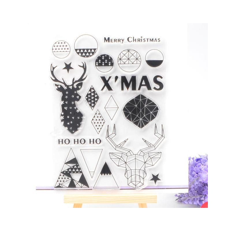 Klar Stämpel Scrapbook Diy Foto Kort Gummi Stämpel Täta Stämpel Glad Jul Rådjur Transparent Silikon