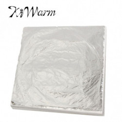 100 Ark 14x14cm Imitation Silver Blad Folie Papper För Förgyllning Konst Hantverk Dekorativ Material