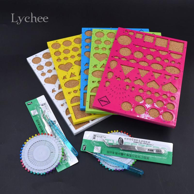1 Uppsättning Papper Hantverk Diy Quilling Rullande Verktyg Utrustning Forma Nålar Tweezer Papper Dekoration