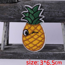 Year 1 St Ananas Sommar Järn På Broderade Lappa För Trasa Tecknad Serie Bricka Plagg Applikationer