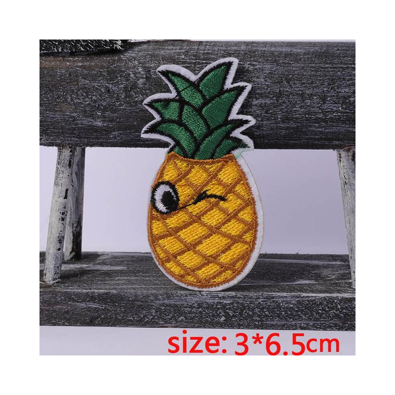 Year 1 St Ananas Sommar Järn På Broderade Lappa För Trasa Tecknad Serie Bricka Plagg Applikationer